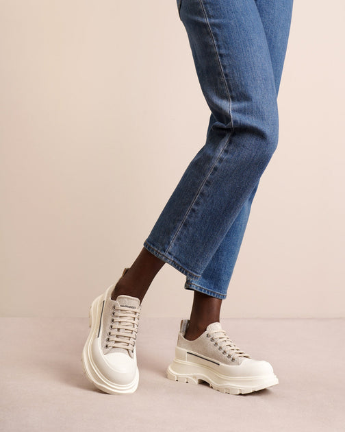 Alexander McQueen | Tread slick natural canvas low top