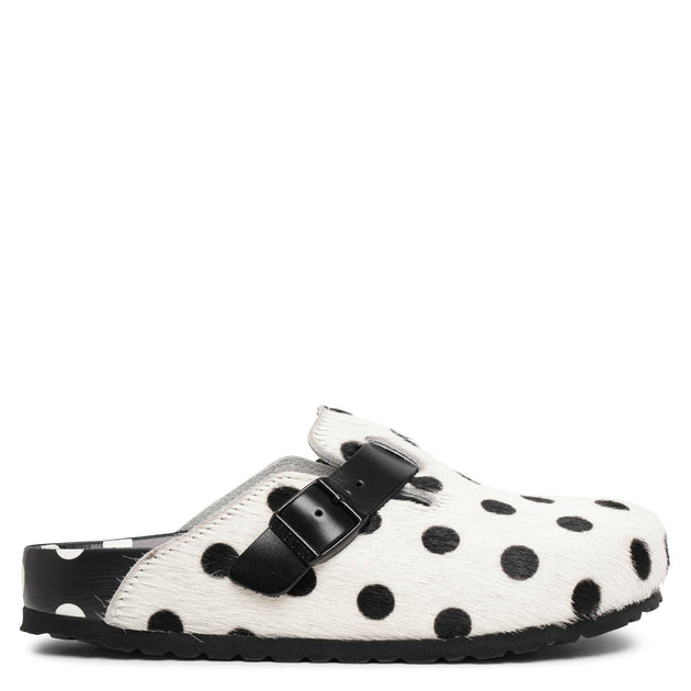 Manolo Blahnik x Birkenstock Boston fur polka dot slides Savannahs
