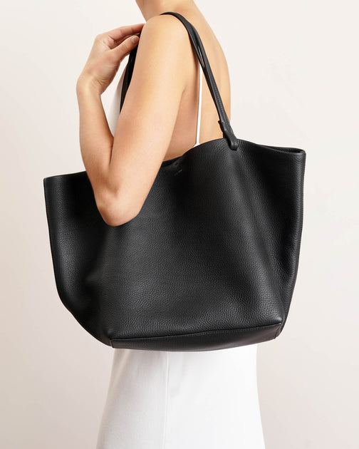 Park tote 3 lux black leather bag