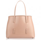 Nude leather tote