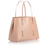 Nude leather tote