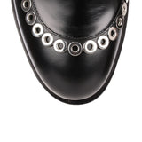 Black leather eyelet Chelsea boot