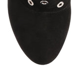 Black suede eyelet boot