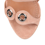 Tan suede eyelet sandal