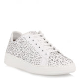 White leather laser-cut sneaker