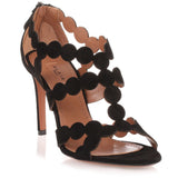 Black suede circle sandal