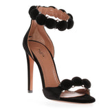 Black velvet bomb sandal