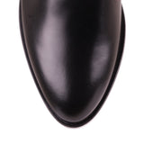 Black leather studded boot