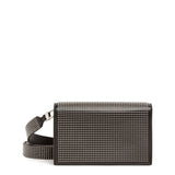 Black leather studded cross-body bag