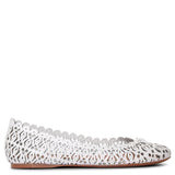 Laser cut leather ballet flat