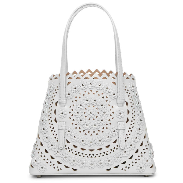 Mina 25 Flower light grey tote bag