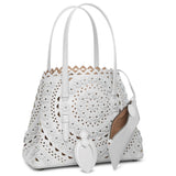 Mina 25 Flower light grey tote bag