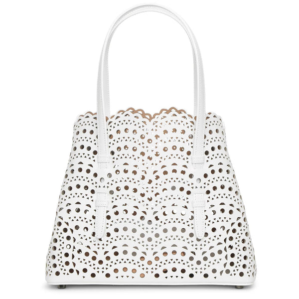 Mina Small optic white tote bag