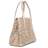 Mina 25 vienne vague beige leather tote bag
