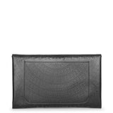 Oum black leather envelope clutch
