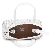 Mina 16 vienne vague white leather tote bag