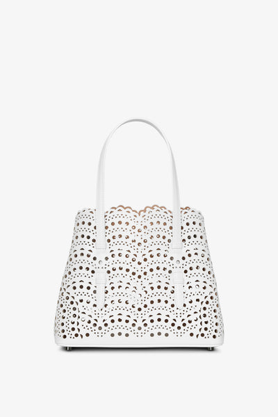 Mina 25 vienne vague white leather tote bag