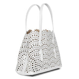 Mina 25 vienne vague white leather tote bag