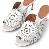 Molukai 70 white leather mules