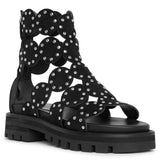 Studded suede chunky sandals