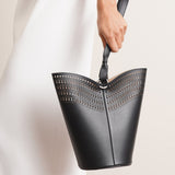 Bucket Lili 14 black leather bag