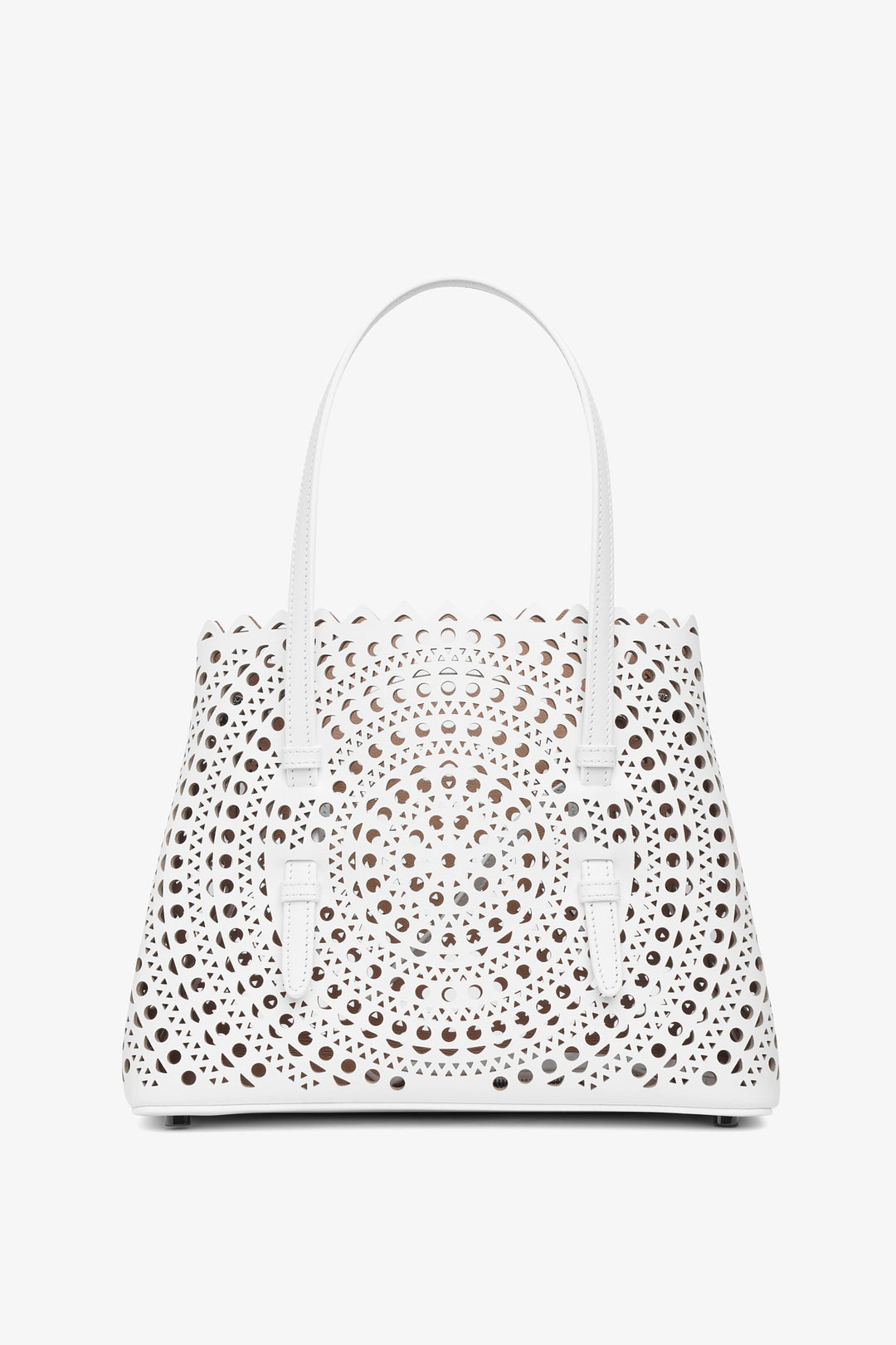 Alaïa | Mina 25 vienne circulaire white leather tote bag