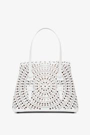 Mina 25 vienne circulaire white leather tote bag