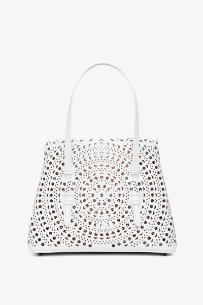 Alaïa | Mina 25 vienne circulaire white leather tote bag