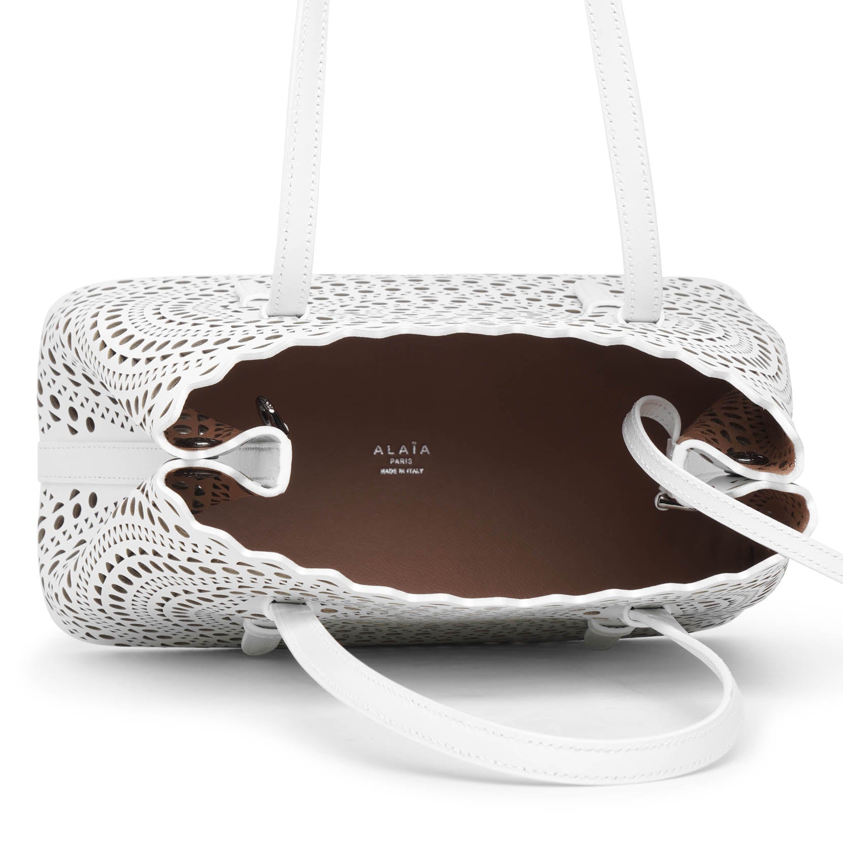 Alaïa | Mina 25 vienne circulaire white leather tote bag | Savannahs