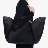 Lili 24 black leather tote bag
