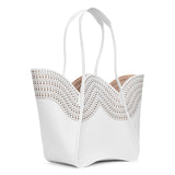 Lili 22 white leather tote bag