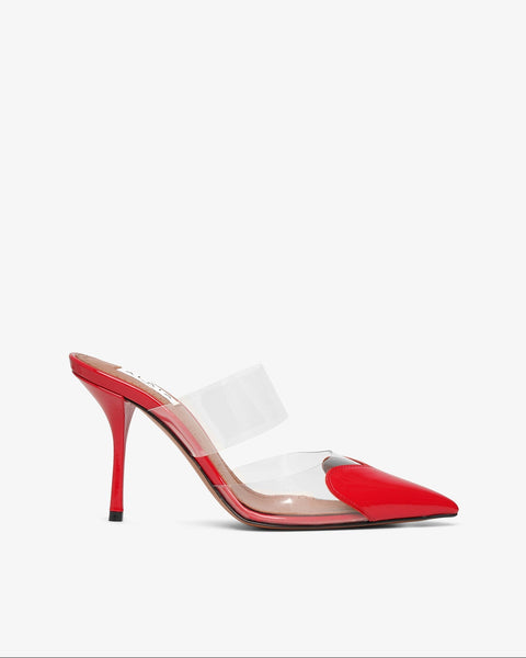 Alaïa | Mule Coeur 90 patent red mules | Savannahs