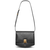 Le Papa black grained leather bag