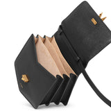Le Papa black grained leather bag