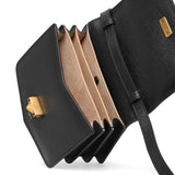 Le Papa Small black grained leather bag
