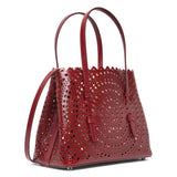 Mina 25 circulaire bordeaux tote bag