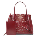 Mina 25 circulaire bordeaux tote bag