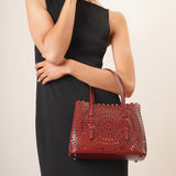 Mina 25 circulaire bordeaux tote bag