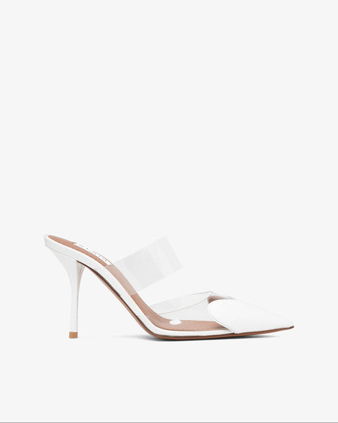 Alaïa | Mule Coeur 90 patent white pumps | Savannahs