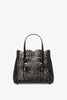 Mina 20 vienne vague black leather tote bag