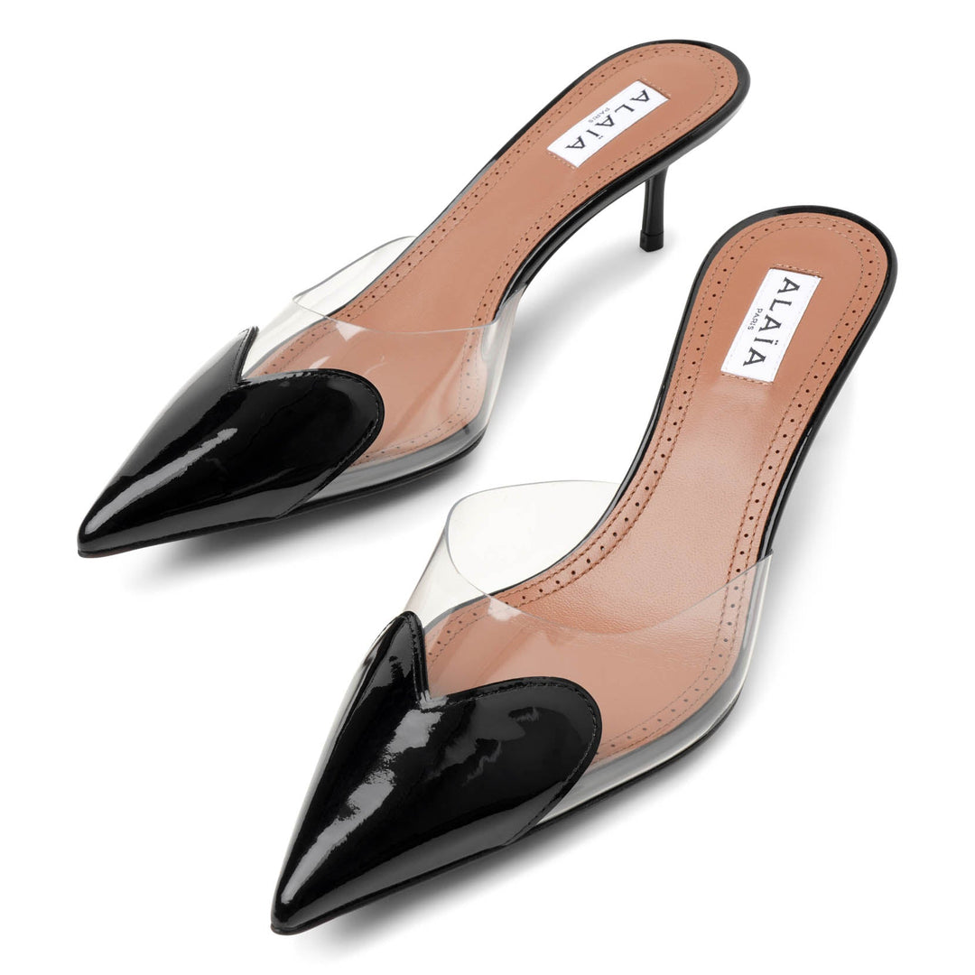 Alaïa | Coeur 55 black patent mule pumps | Savannahs