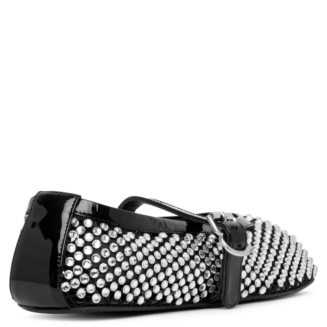 Alaïa | Embellished black mesh ballet flats | Savannahs