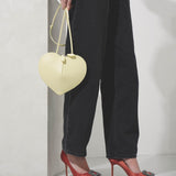 Le Coeur yellow leather crossbody bag