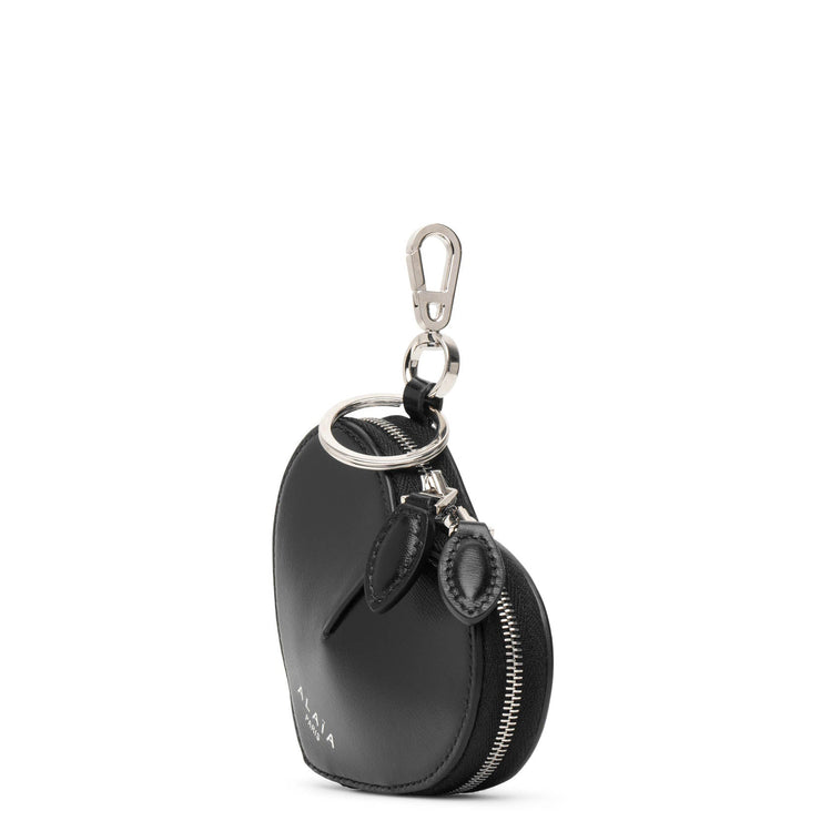 Le Coeur Mini Leather Coin Purse in Black - Alaia