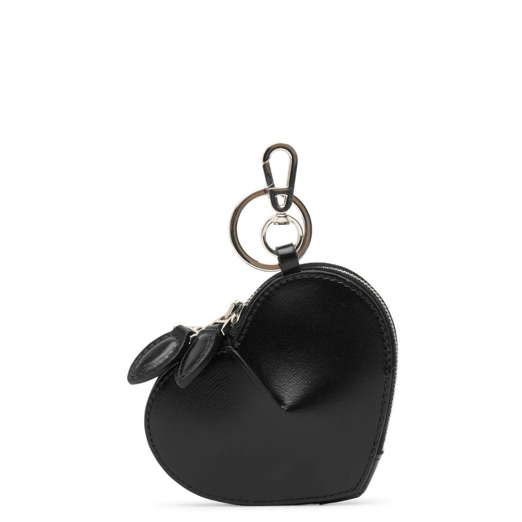 Le Coeur Mini Leather Coin Purse in Black - Alaia