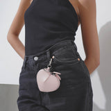 Le Coeur Mini pink leather purse