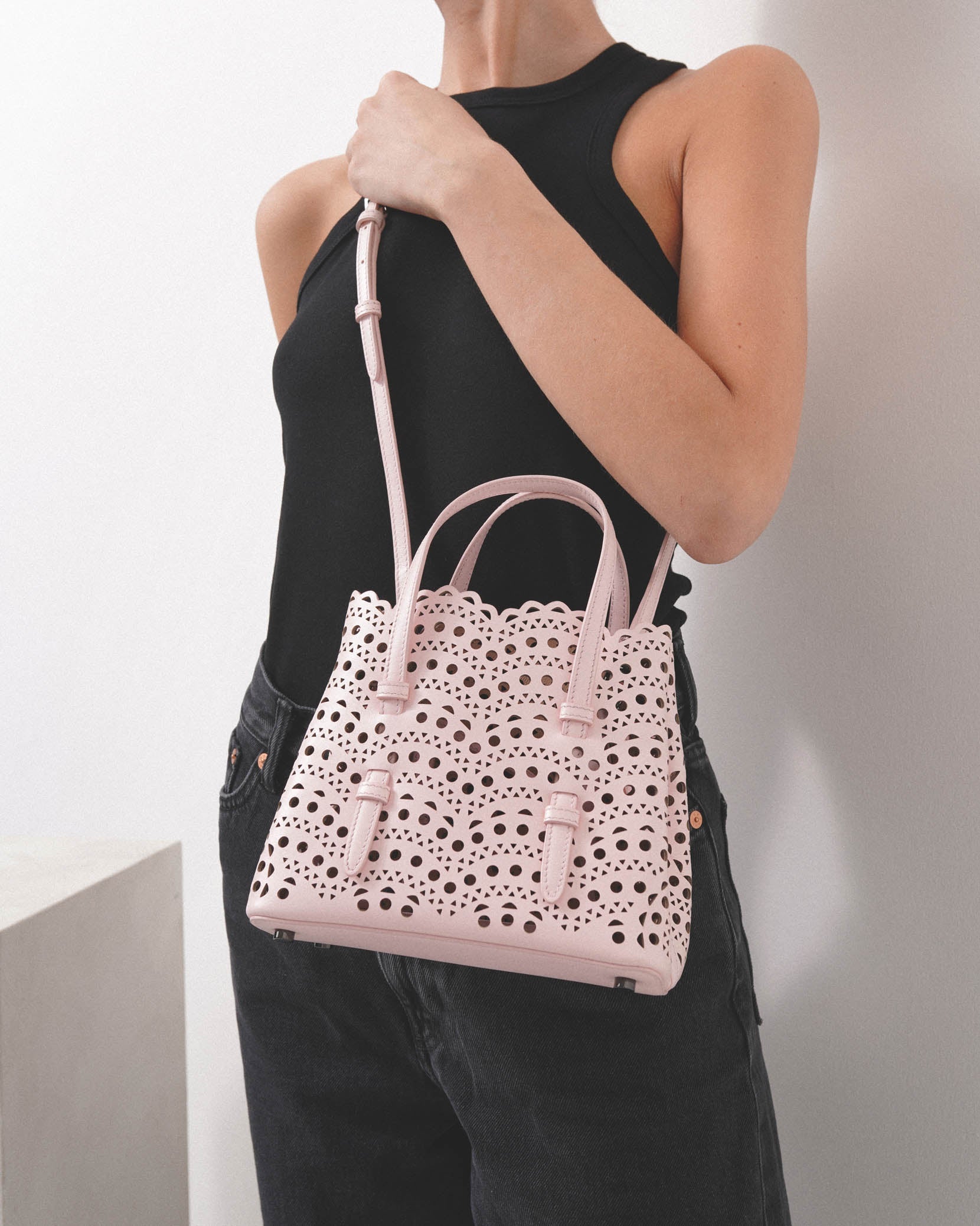 Alaïa | Mina 20 vienne vague pink tote bag | Savannahs