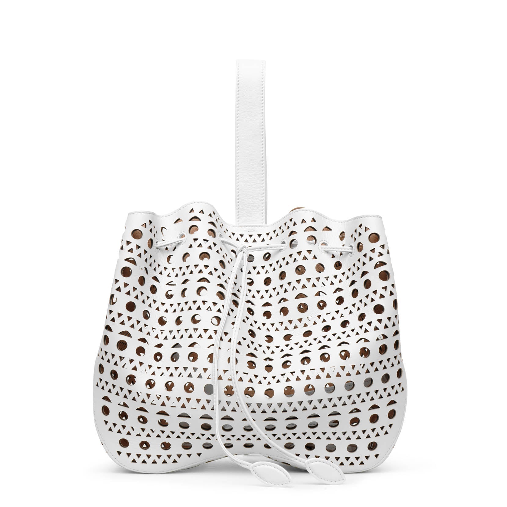 【ALAIA】 Rose pearl-embellished leather bucket bag バッグ AlaïA Rose Marie Pearl-Embellished Leather Bucket Bag