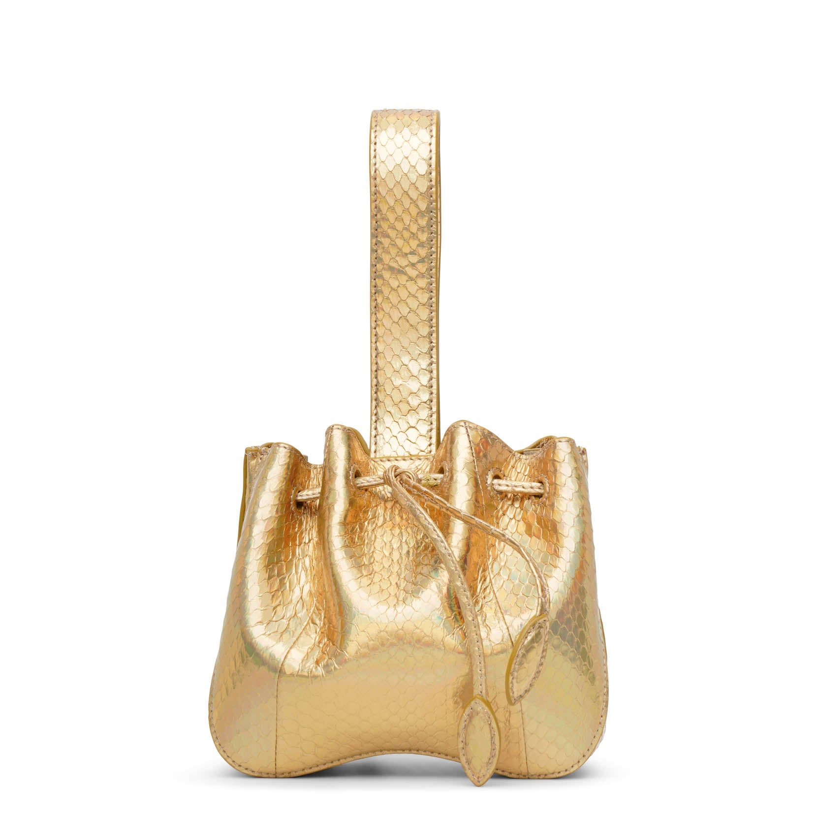 Shop Alaïa Rose Marie Gold Bracelet Bag