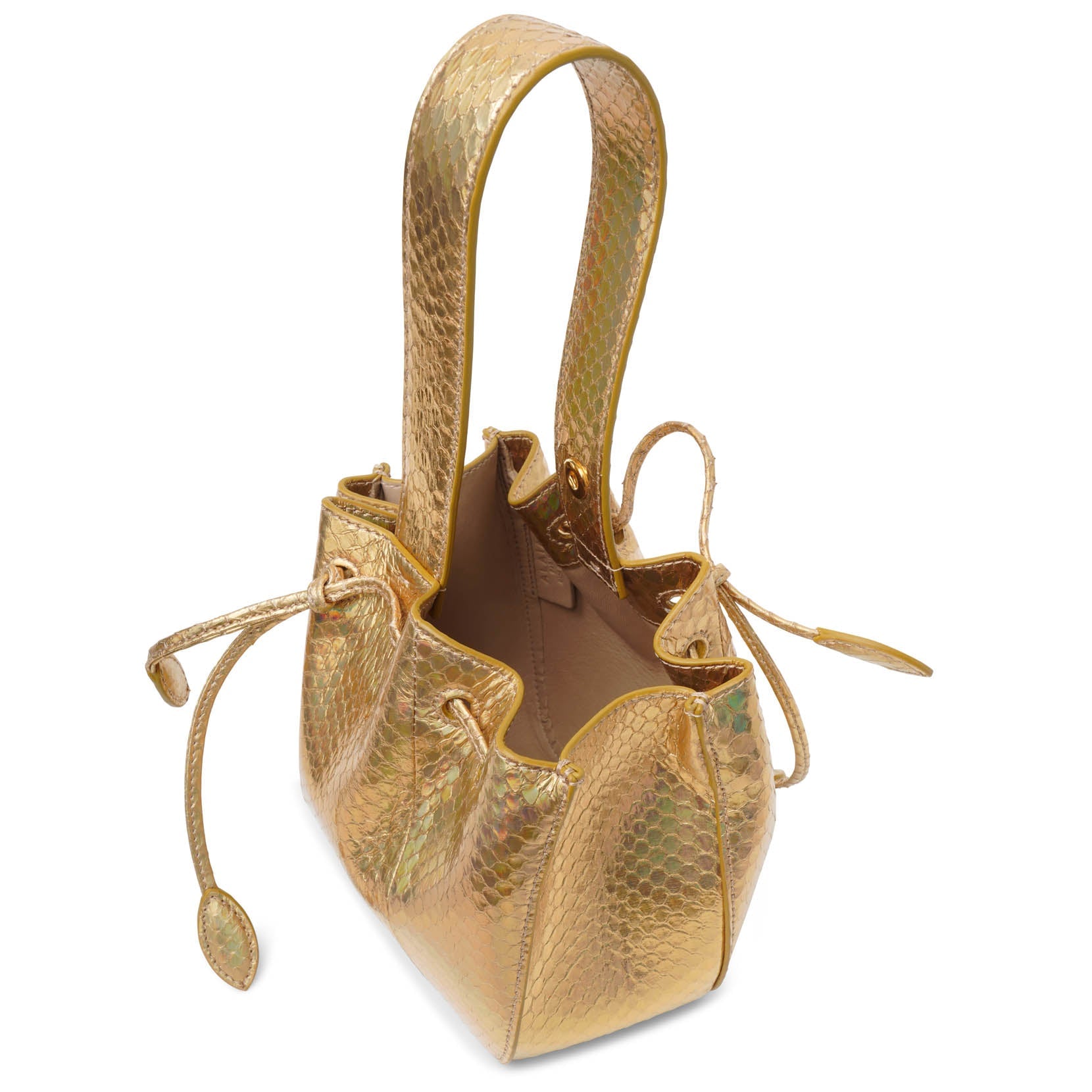 Shop Alaïa Rose Marie Gold Bracelet Bag